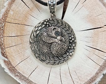 Ferret Pendant: Oxidized Sterling Silver. Rustic Woodland Necklace. Handcrafted Spirit Animal Jewelry.