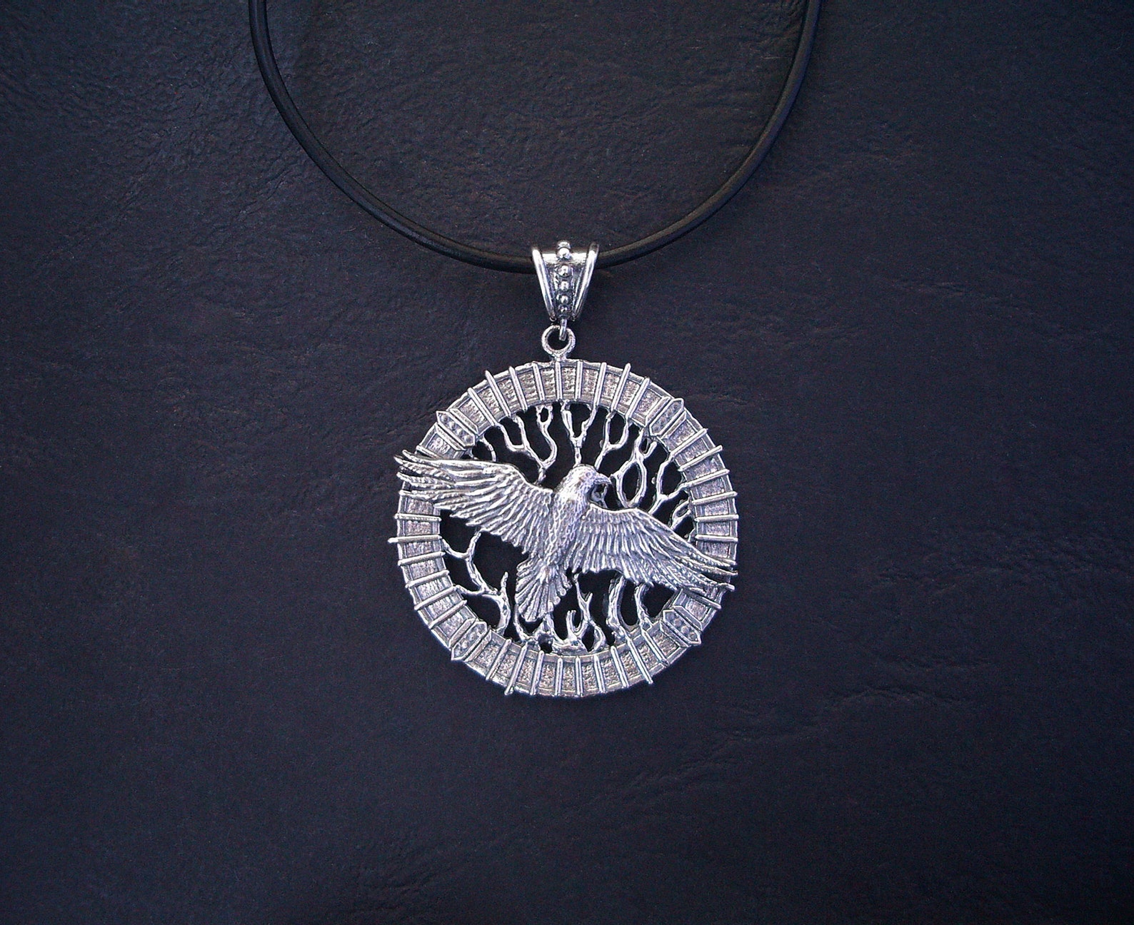 Silver Raven Pendant. Viking / Norse Raven Necklace for Men or - Etsy