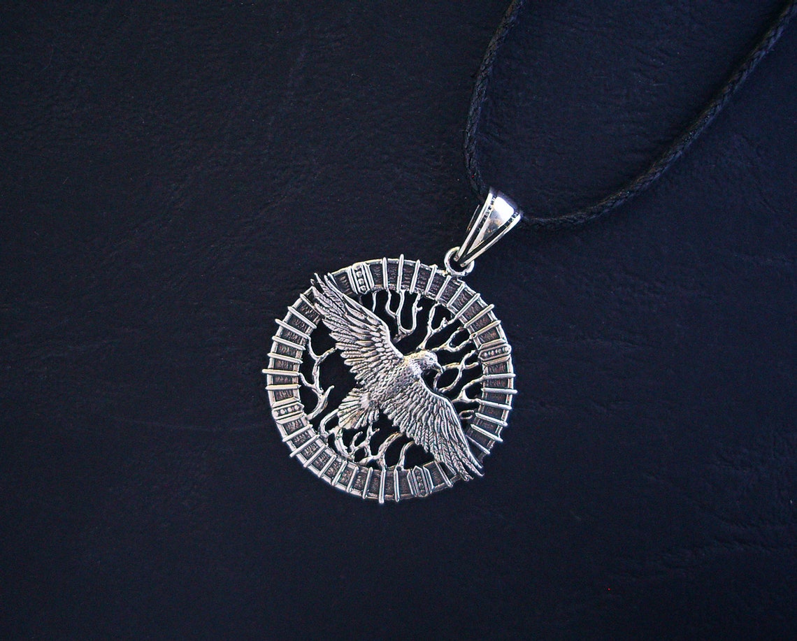 Silver Raven Pendant. Viking / Norse Raven Necklace for Men or | Etsy