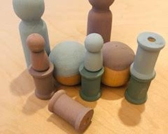 The Blues Family: Wooden People for Open-Ended Play