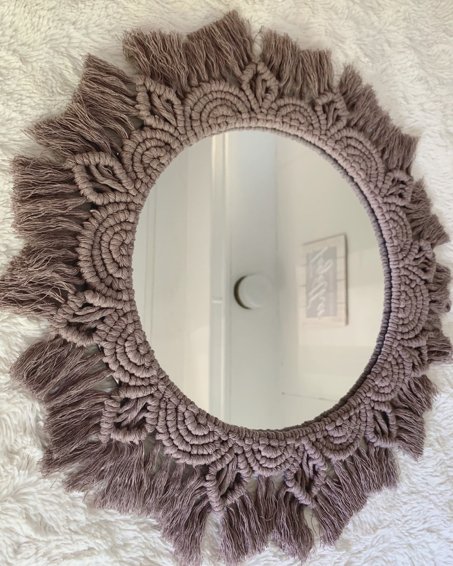 Macrame mirror macrame mirror wall hanging macrame mirror Etsy