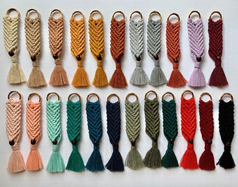 Macrame Keychain Keychain Macrame Key Ring Macrame Etsy