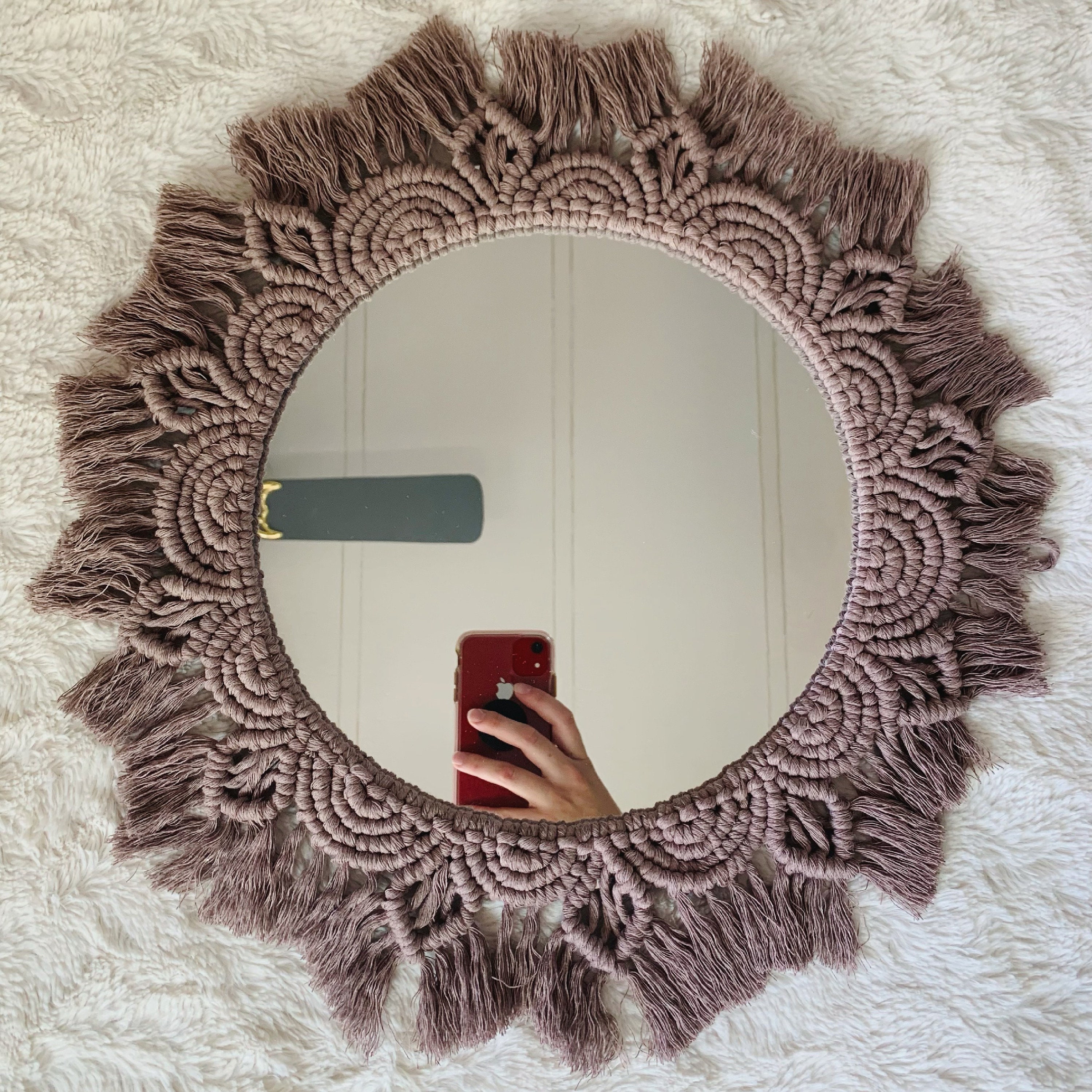 Macrame mirror macrame mirror wall hanging macrame mirror Etsy.de