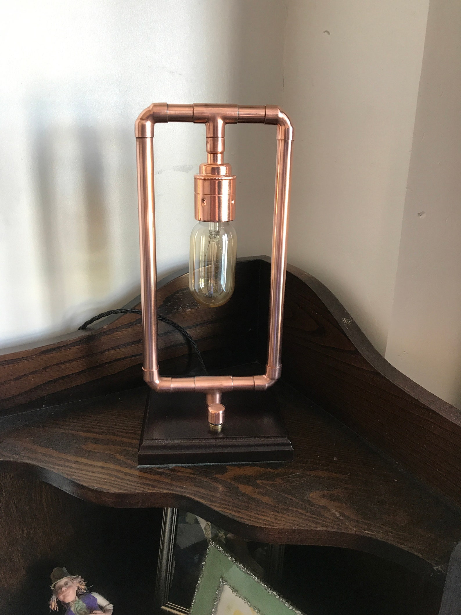 Copper Pipe Lamp Industrial Table Lamp Steampunk Desk Etsy