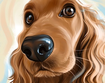 Custom digital pet portrait from photo, Personalized cat and dog art drawing, Cartoon pet illustration