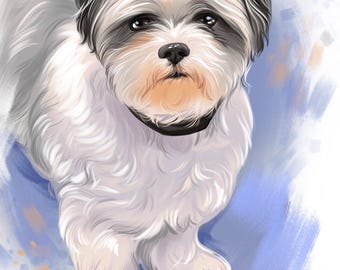 Custom Digital Pet Portrait from Photo — Cat or Dog Illustration — Personalized Animal Art for Print
