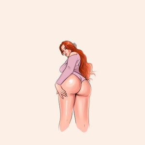 Retrato desnudo digital personalizado: 1 persona, arte de dibujos animados a partir de una foto como un gran logotipo o un regalo Ilustración, arte corporal