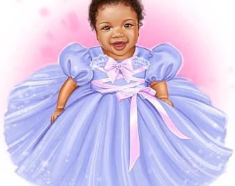 Custom Baby Portrait from Photo – Personalized Birthday Gift (Digital Download)