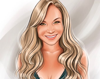 Custom Cartoon Portrait, Personalized Illustration, Social Media Logo (Digital Drawing)