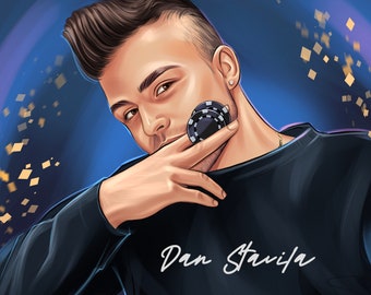 Custom digital portrait - 1 person, personalized logo for the social media profile, realistic art logo, headshot portrait