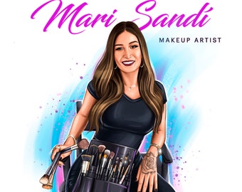 Custom Business Logo Portrait, Cartoon Character Design (Digital Download)