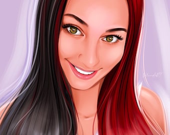Custom Realistic Digital Portrait – 1 Face Illustration from Photo (Digital Canvas)