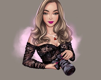 Digital custom portrait in cartoon style, profile picture, caricature, commission art from photo, gift for girlfriend or fiance