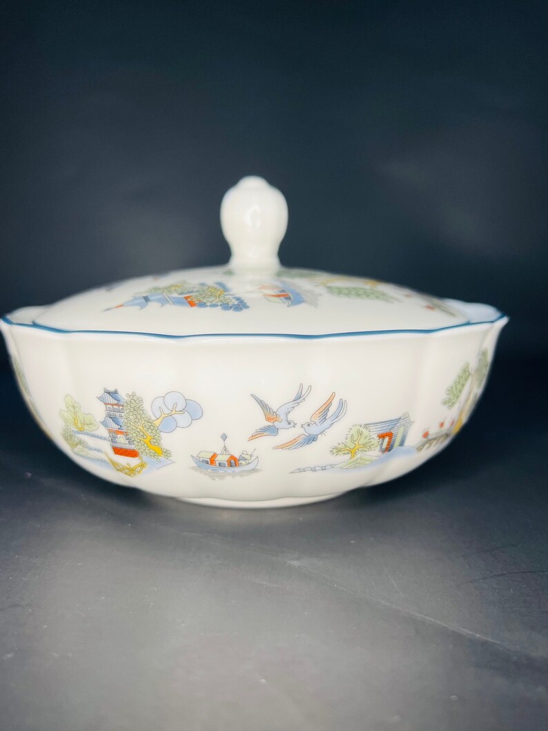 Vintage Wedgwood China Murray Dish With Lid Chinese Legend Etsy