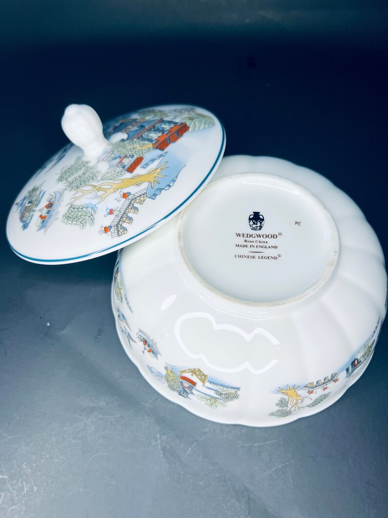 Vintage Wedgwood China Murray Dish With Lid Chinese Legend Etsy