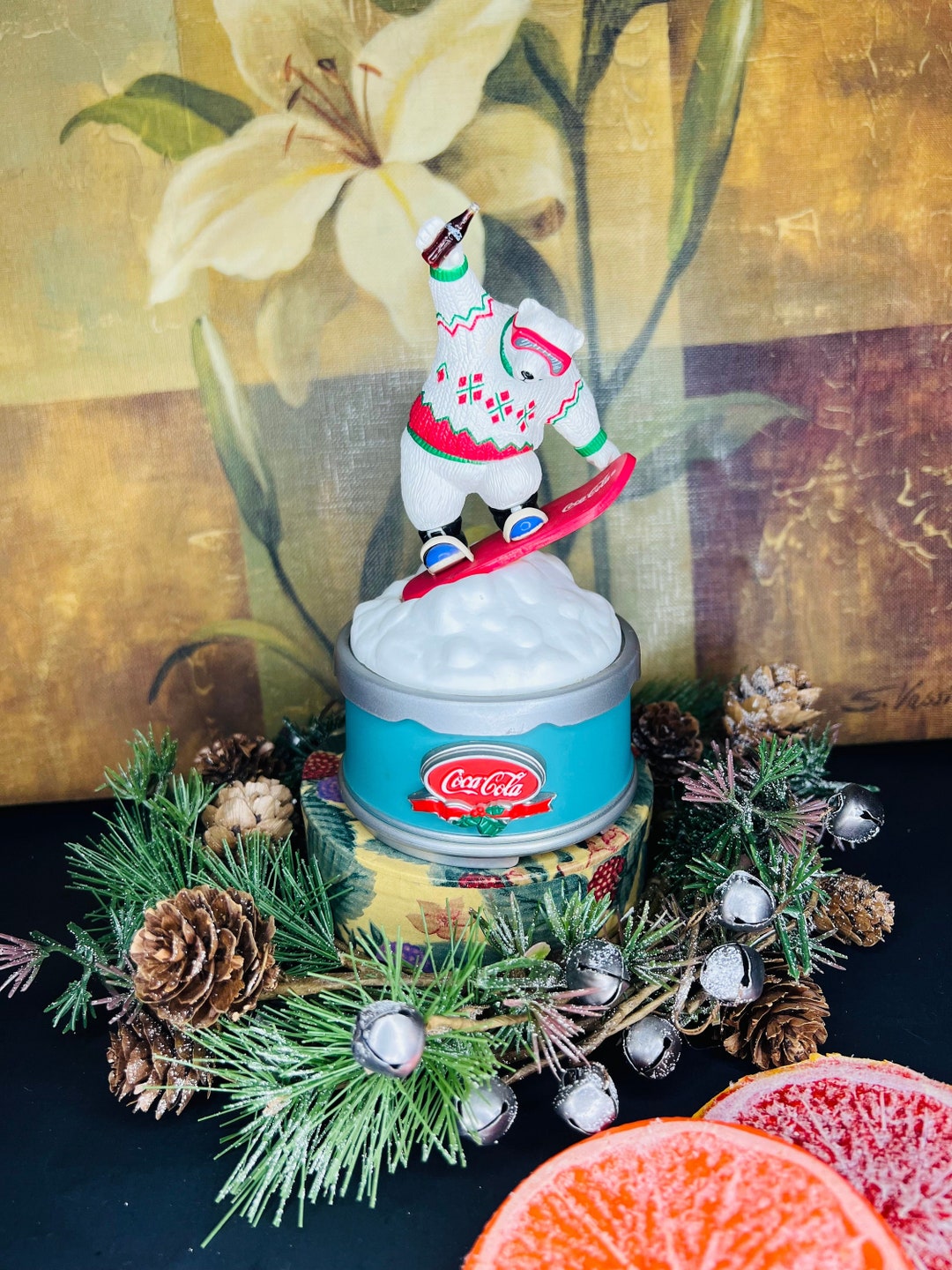 1994 Skating COCA COLA Polar Bear Music Box Christmas Etsy