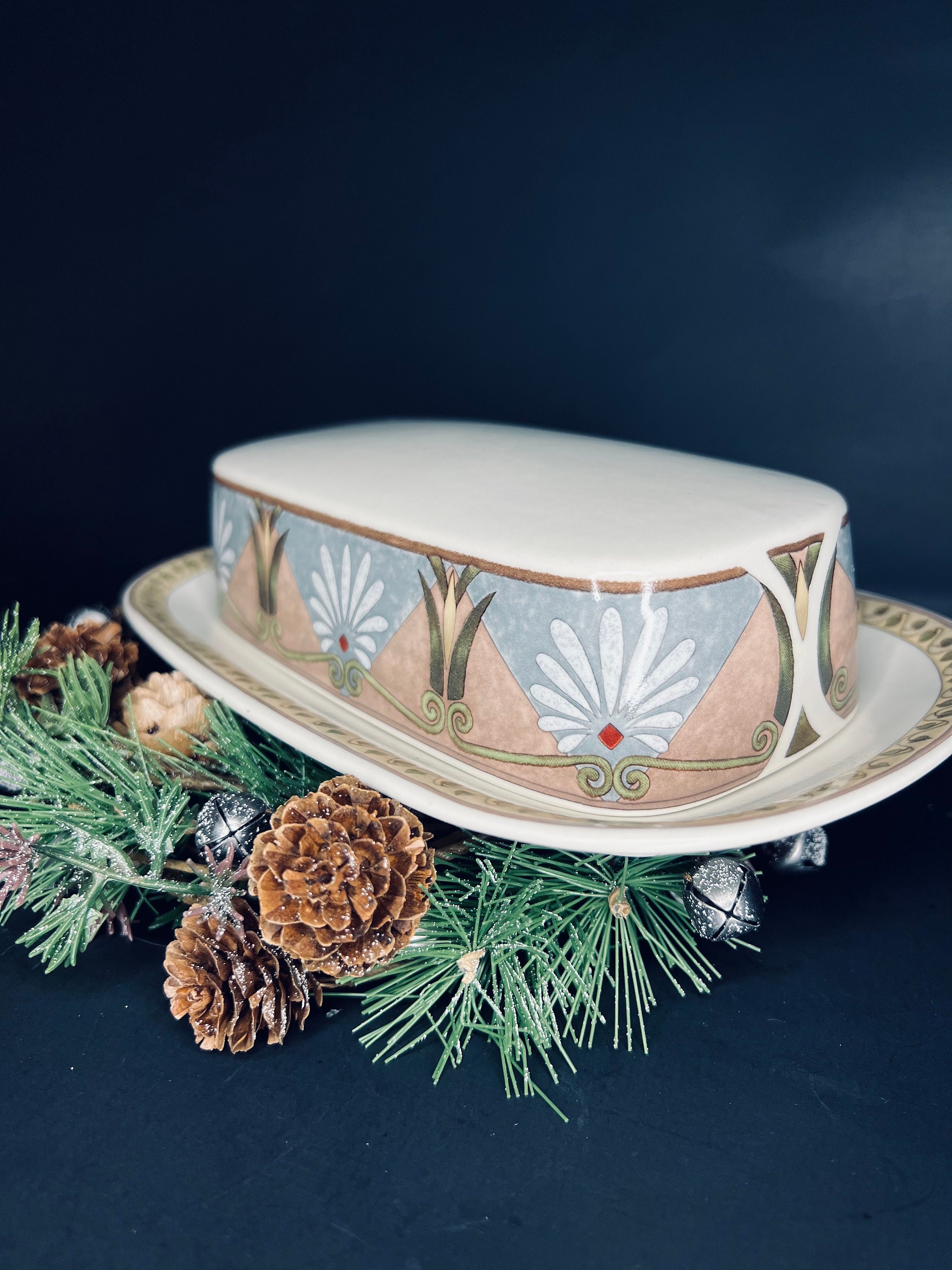 Mikasa INTAGLIO 80s Vintage Ceramic Lidded Covered Butter Dish Etsy