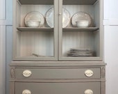 SOLD Vintage Drexel Bow Front Hutch (shipping not included)