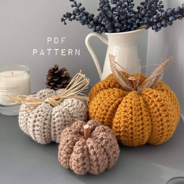 Crochet Pumpkins PDF ePattern 3 sizes Easy Beginner Digital Download UK and US Terms