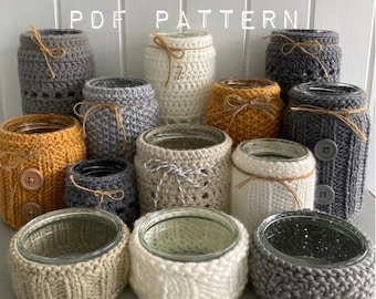 Crochet and Knitted Cosy Jars PDF e-Pattern Digital Download UK and US Terms