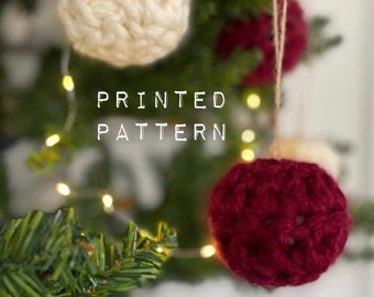 Christmas Baubles Crochet Printed Pattern Homemade Chunky Christmas Tree Decor & Accessories UK and US terms