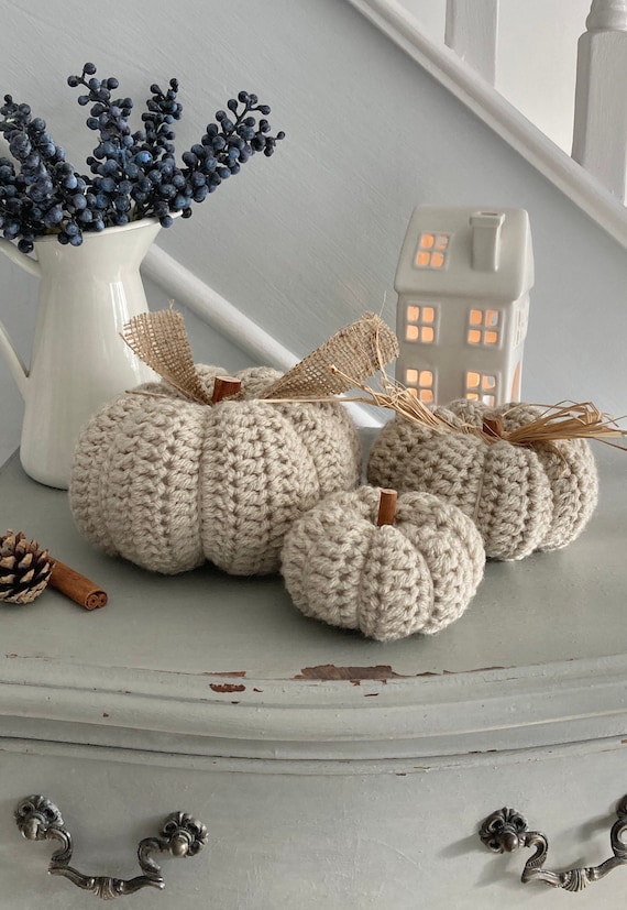 Autumn Pumpkins Home Decor Crochet Pumpkin Decorations - Etsy UK