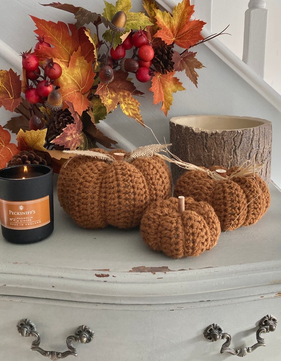 Autumn Pumpkins Home Decor Crochet Pumpkin Decorations - Etsy
