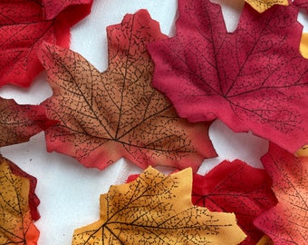 AUTUMN ARTIFICIAL MAPLE Leaves Autumnal Fabric Silk Home Decor Accessory Fall Decoration Wedding Craft Supply Wreath & Halloween