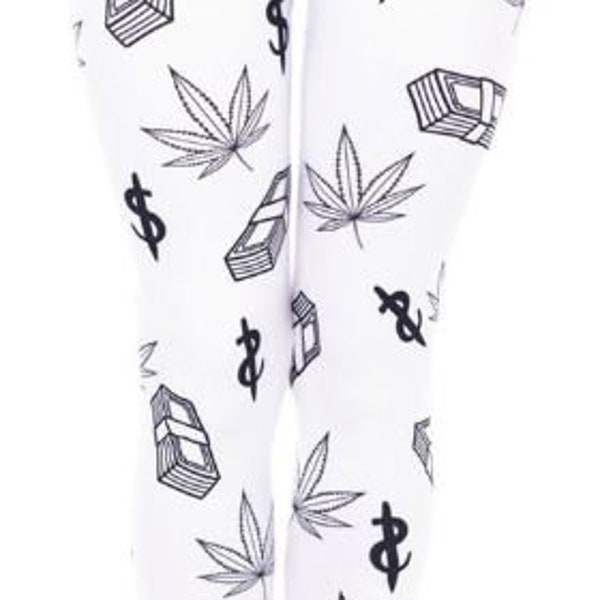 The Aerialist - Weed & Money Leggings - Urban Range. Suitable for Silks, Hoop, and other Aerial Circus Arts