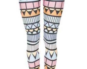 The Aerialist - Aztec Lines Leggings - Retro Style Range. Suitable for Silks, Hoop, and other Aerial Circus Arts