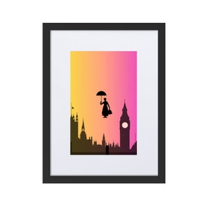 Mary Poppins framed print with Mat