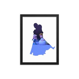 Frozen Elsa and Anna fine art Framed poster