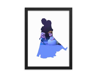 Frozen Elsa and Anna fine art Framed poster