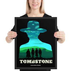Tombstone movie poster, fine art film print (Emerald green) framed