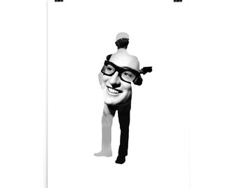 Buddy Holly print, silhouette art