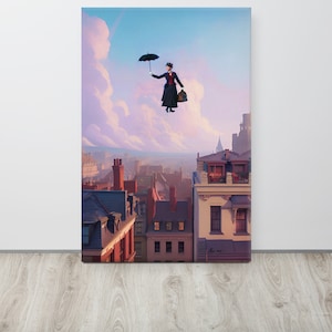 Mary Poppins flying Canvas print