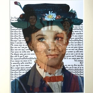 Mary Poppins Disney print, Julie Andrews and the lyrics to Supercalifragilisticexpialidocious!
