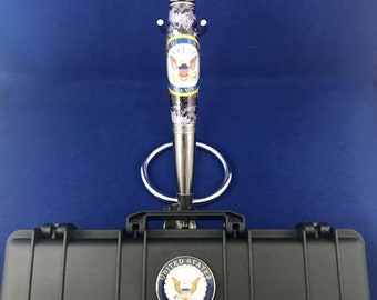 US Navy Twist Pen (USN) - Navy - Navy Pen - Handgemaakte pen - Pensioencadeau - Marinecadeau - Marineblauw kerstcadeau - Veteranencadeau