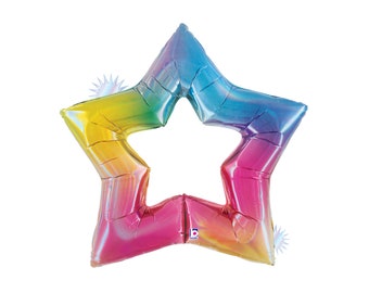 Opal Linking Star Balloon | Rainbow Star Decor | Opal Rainbow