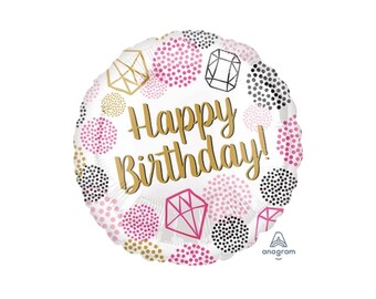 HBD Gems | Elegant Party Theme Decor  | Birthday Diamonds Balloons | Bridal Shower Balloon Decor