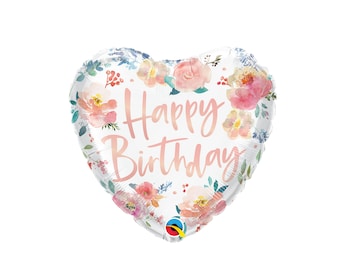 Watercolour Rose Balloons | Flower Birthday Balloons | Feminine Birthday Theme | Rose Balloon Decor