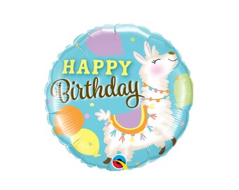 Llama Happy Birthday Balloon | Wild Party | Safari Party Balloon  | Jungle Party | Zoo Animals | Party Animal Balloon Decor