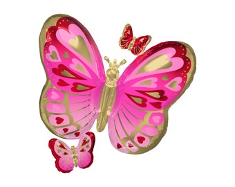 Pink & Gold Butterfly Balloon | Butterfly | Girls Birthday | Birthday Balloons | Party Decorations | Kids  Balloon Decor