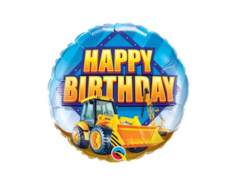 Alles Gute zum Geburtstag Bagger | Baustellen-Themendekor | Geburtstagsballons | Luftballon Dekor