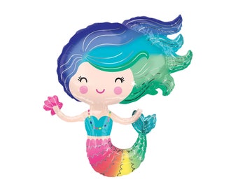 Mermaid Balloon | Enchanted Mermaid |Mermaid Party | Birthday Balloons | Party Decorations | Balloon Decor | Girl Birthday Decorations