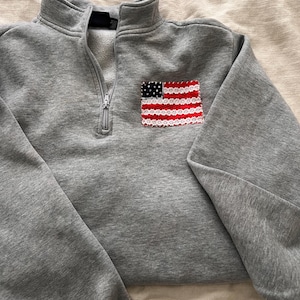 Chaqueta con cremallera de cuatro cuartos, estilo patchwork reciclado del oeste de EE. UU. - Mediana -