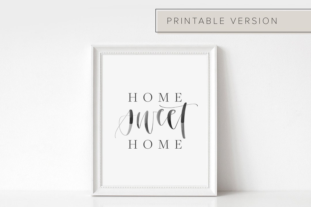 3 Colors Printable Handwritten Home Sweet Home Artwork // Printable ...
