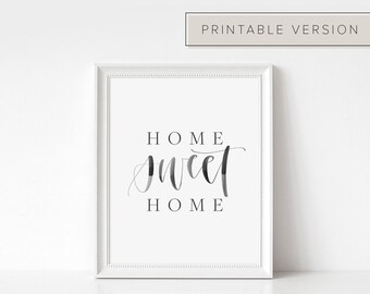 3 Colors! Printable Handwritten Home Sweet Home Artwork // Printable Housewarming Gift, Modern Farmhouse Home Decor, Modern Calligraphy