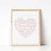 Printable Handwritten Heart Words Art // Printable Romantic Gift ...