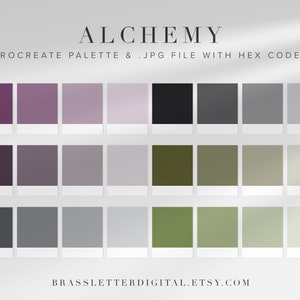 Alchemy Color Palette (Procreate Palette & JPG with Hex Codes) // Procreate Swatches, Color Swatches, Branding Colors